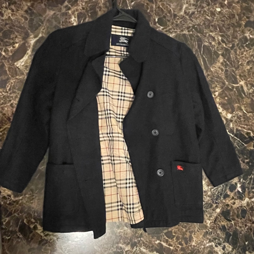 Burberry Black Coat with Iconic Plaid Lining